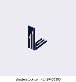 Logotipo inicial de la letra de línea mínima. signo de fuente de forma de flecha elegante. Plantilla de diseño vectorial de logotipo abstracto para marca de identidad personal, industria creativa, web, negocios, empresa y empresa