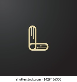 Minimal line letter initial L logo. Elegant electric tech shape sign. Abstract logotype vector design template for personal identity branding, creative industry, web, business, corporate and company