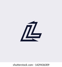 Minimal line letter initial L LL logo. elegant arrow shape font sign. Abstract logotype vector design template for personal identity branding, creative industry, web, business, corporate and company