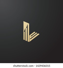 Minimal line letter initial L logo. elegant arrow shape font sign. Abstract logotype vector design template for personal identity branding, creative industry, web, business, corporate and company