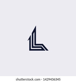 Minimal line letter initial L logo. elegant arrow shape font sign. Abstract logotype vector design template for personal identity branding, creative industry, web, business, corporate and company