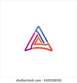 Minimal line letter initial A logo. Abstract and elegant shape font sign. logotype vector design template for personal identity branding, creative industry, web, business, corporate and company.