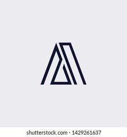Minimal line letter initial A logo. Abstract and elegant shape font sign. logotype vector design template for personal identity branding, creative industry, web, business, corporate and company.