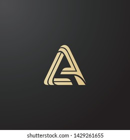 Minimal line letter initial A logo. Abstract and elegant shape font sign. logotype vector design template for personal identity branding, creative industry, web, business, corporate and company.