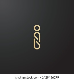 Minimal line letter initial I logo. elegant abstract people shape font sign. logotype vector design template for personal identity branding, creative industry, web, business, corporate and company