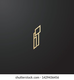 Minimal line letter initial I logo. Abstract and elegant shape font sign. logotype vector design template for personal identity branding, creative industry, web, business, corporate and company