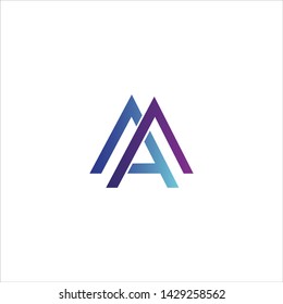 Minimal line letter initial A MA logo. Abstract and elegant shape font sign. logotype vector design template for personal identity branding, creative industry, web, business, corporate and company.