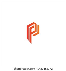 Minimal line letter initial P PP logo. Abstract and elegant shape font sign. logotype vector design template for personal identity branding, creative industry, web, business, corporate and company