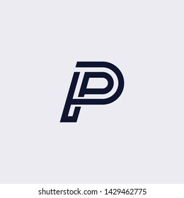 Minimal line letter initial P PP logo. Abstract and elegant shape font sign. logotype vector design template for personal identity branding, creative industry, web, business, corporate and company