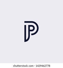 Minimal line letter initial P PP logo. Abstract and elegant shape font sign. logotype vector design template for personal identity branding, creative industry, web, business, corporate and company