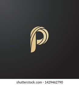 Minimal line letter initial P logo. Abstract and elegant shape font sign. logotype vector design template for personal identity branding, creative industry, web, business, corporate and company