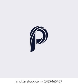 Minimal line letter initial P logo. Abstract and elegant shape font sign. logotype vector design template for personal identity branding, creative industry, web, business, corporate and company