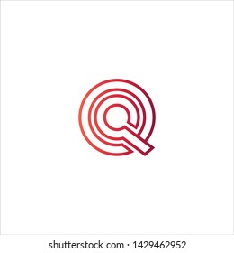 Minimal line letter initial Q logo. Abstract and elegant shape font sign. logotype vector design template for personal identity branding, creative industry, web, business, corporate and company