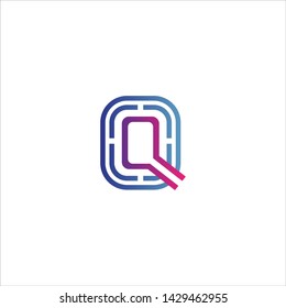 Minimal line letter initial Q logo. Abstract and elegant shape font sign. logotype vector design template for personal identity branding, creative industry, web, business, corporate and company