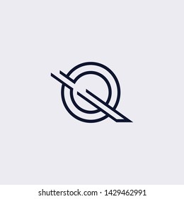 Minimal line letter initial Q logo. Abstract and elegant shape font sign. logotype vector design template for personal identity branding, creative industry, web, business, corporate and company