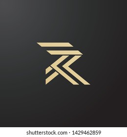 Minimal line letter initial R logo. Abstract and elegant shape font sign. logotype vector design template for personal identity branding, creative industry, web, business, corporate and company