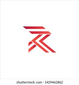 Minimal line letter initial R logo. Abstract and elegant shape font sign. logotype vector design template for personal identity branding, creative industry, web, business, corporate and company