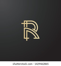 Minimal line letter initial R logo for architecture. elegant abstract shape sign. logotype design template for personal identity branding, creative industry, web, business, corporate and company