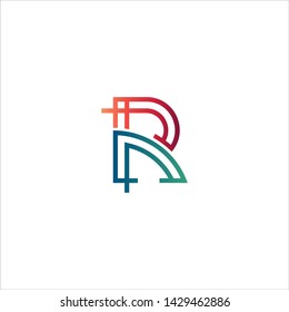 Minimal line letter initial R logo for architecture. elegant abstract shape sign. logotype design template for personal identity branding, creative industry, web, business, corporate and company