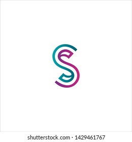 Minimal line letter initial S SS logo. Abstract and elegant shape font sign. logotype vector design template for personal identity branding, creative industry, web, business, corporate and company
