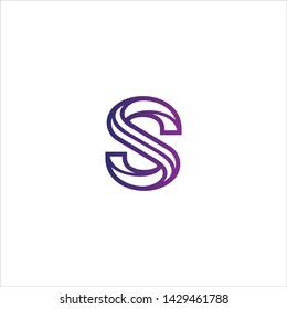 Minimal line letter initial S logo. Abstract and elegant shape font sign. logotype vector design template for personal identity branding, creative industry, web, business, corporate and company