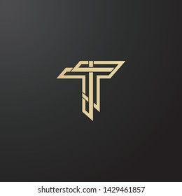 Minimal line letter initial T TT logo. Abstract and elegant shape font sign. logotype vector design template for personal identity branding, creative industry, web, business, corporate and company