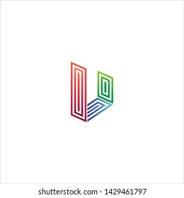 Minimal line letter initial U logo. Abstract and elegant shape font sign. logotype vector design template for personal identity branding, creative industry, web, business, corporate and company