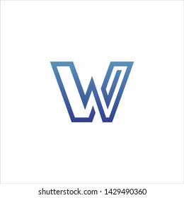 Minimal line letter initial W logo. Abstract and elegant shape font sign. logotype vector design template for personal identity branding, creative industry, web, business, corporate and company