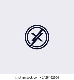 Minimal line letter initial X XO OX logo. elegant circle shape sign. Abstract logotype vector design template for personal identity branding, creative industry, web, business, corporate or company