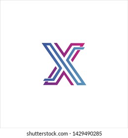 Minimal line letter initial X XX logo. Abstract and elegant shape font sign. logotype vector design template for personal identity branding, creative industry, web, business, corporate and company