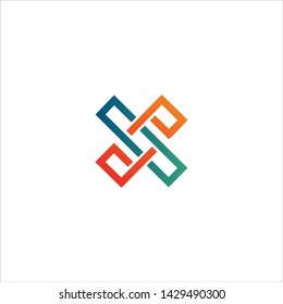 Minimal line letter initial X logo. Abstract and elegant shape font sign. logotype vector design template for personal identity branding, creative industry, web, business, corporate and company