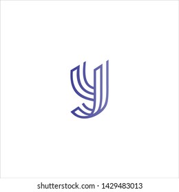Minimal line letter initial Y logo. Abstract and elegant shape font sign. logotype vector design template for personal identity branding, creative industry, web, business, corporate and company