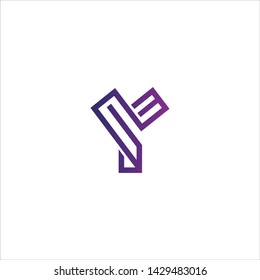 Minimal line letter initial Y logo. Abstract and elegant shape font sign. logotype vector design template for personal identity branding, creative industry, web, business, corporate and company