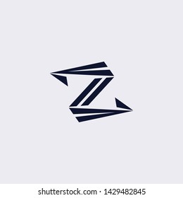Minimal line letter initial Z logo. Abstract and elegant shape font sign. logotype vector design template for personal identity branding, creative industry, web, business, corporate and company