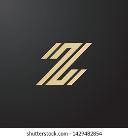 Minimal line letter initial Z logo. Abstract and elegant shape font sign. logotype vector design template for personal identity branding, creative industry, web, business, corporate and company