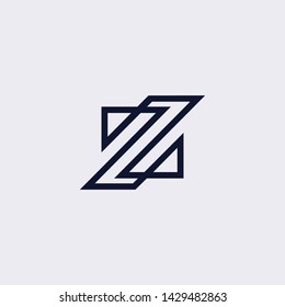 Minimal line letter initial Z ZZ logo. Abstract and elegant shape font sign. logotype vector design template for personal identity branding, creative industry, web, business, corporate and company