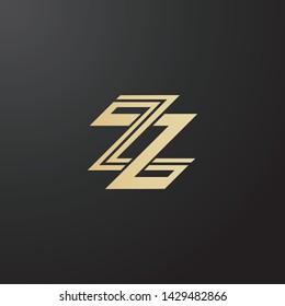 Minimal line letter initial Z ZZ logo. Abstract and elegant shape font sign. logotype vector design template for personal identity branding, creative industry, web, business, corporate and company
