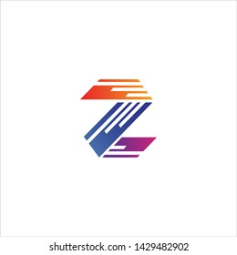 Minimal line letter initial Z logo. Abstract and elegant shape font sign. logotype vector design template for personal identity branding, creative industry, web, business, corporate and company