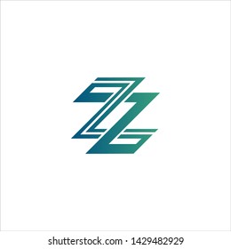 Minimal line letter initial Z ZZ logo. Abstract and elegant shape font sign. logotype vector design template for personal identity branding, creative industry, web, business, corporate and company