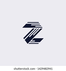 Minimal line letter initial Z logo. Abstract and elegant shape font sign. logotype vector design template for personal identity branding, creative industry, web, business, corporate and company