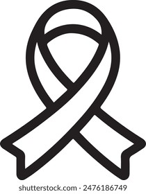 Minimal line logo of black ribbon