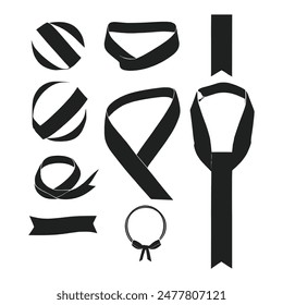 Minimal line logo of black ribbon