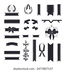 Minimal line logo of black ribbon