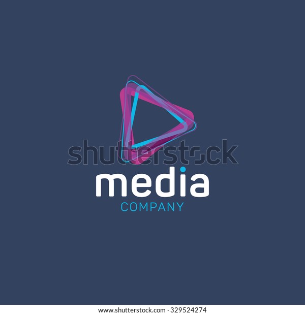 Minimal Line Logo Design Media Logo のベクター画像素材 ロイヤリティフリー