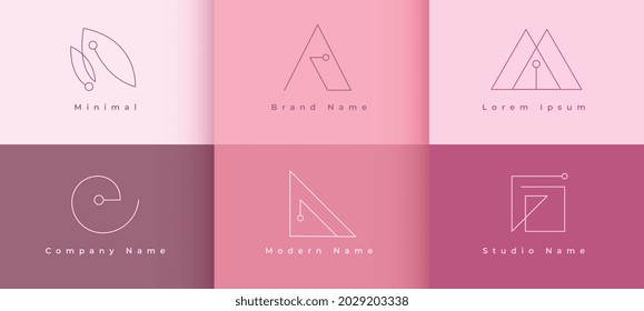 minimal line logos concept set