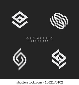 Minimal line logos. Original geometric forms for logotype. Eps10 vector.