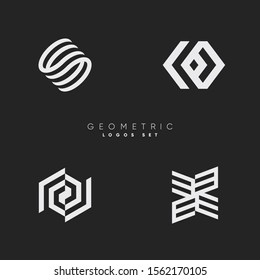 Minimal line logos. Original geometric forms for logotype. Eps10 vector.