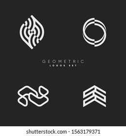 Minimal line logos. Original geometric forms for logotype. Eps10 vector.
