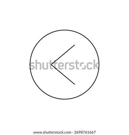 Minimal line style arrow pointing left for previous action