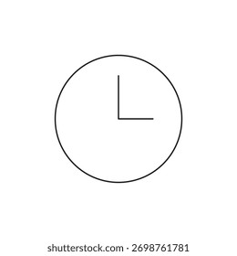 Reloj de estilo de línea mínima con símbolo de manecilla de hora corta